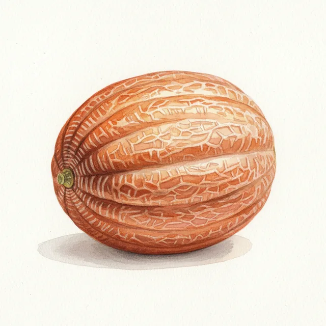 Melon Retato Degli Ortolani, illustration botanique