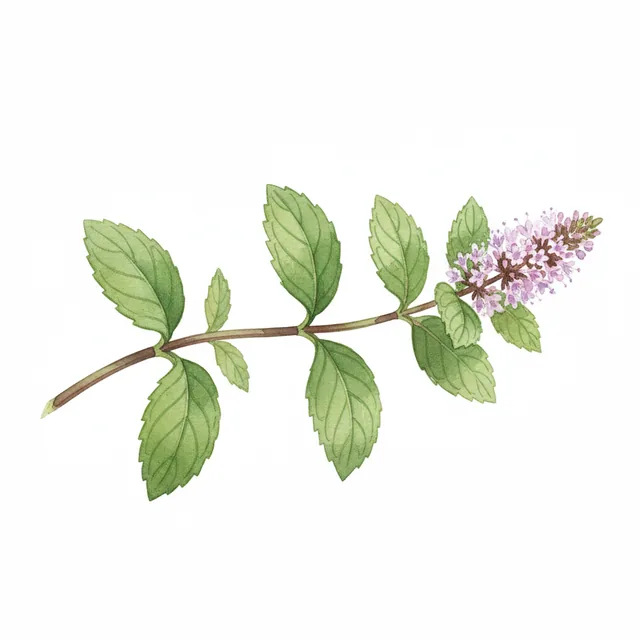 Menthe Aquatique, illustration botanique