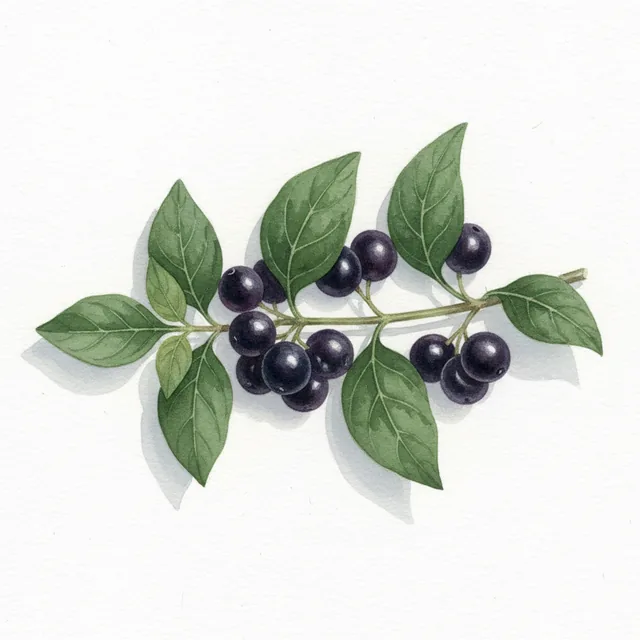 Morelle Wonderberry, illustration botanique