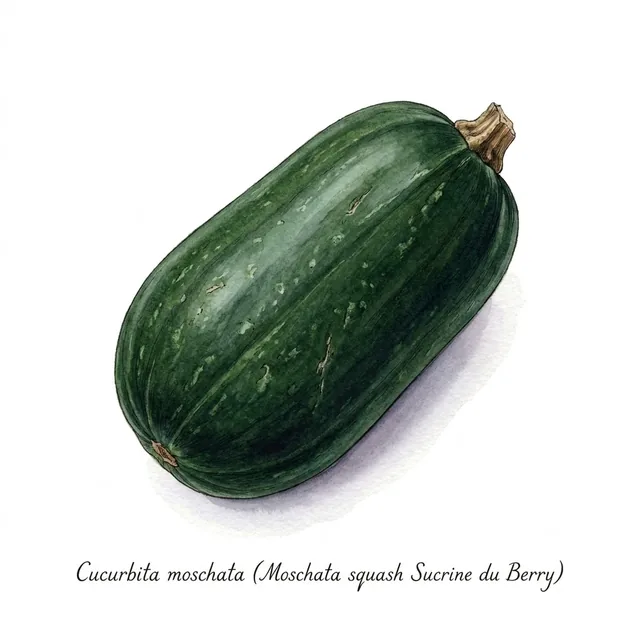 Moschata squash Sucrine du Berry, illustration botanique