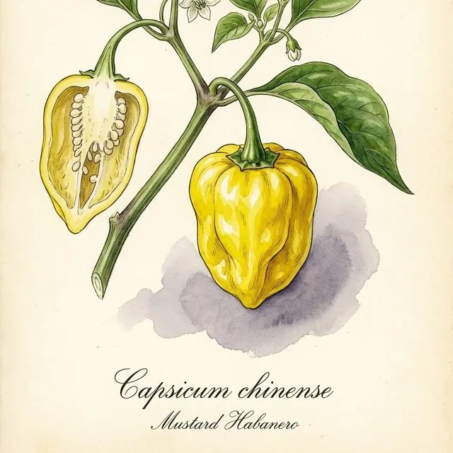 Mustard Habanero, illustration botanique