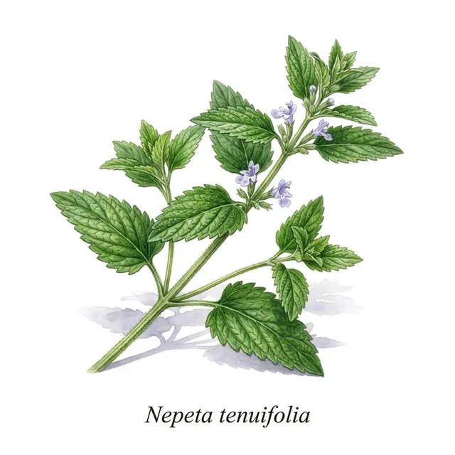 Nepeta Schizonepeta tenuifolia, illustration botanique