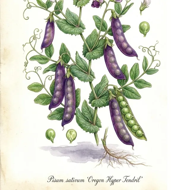 Peas Oregon Hyper Tendril, illustration botanique