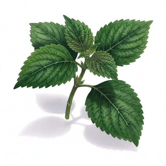 Perilla Vert, illustration botanique