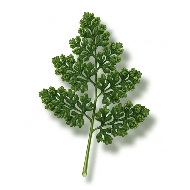 Persil Frise Grüne Perle, illustration botanique