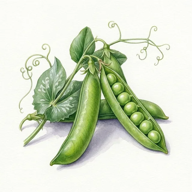 Petit Pois A Rame Telephone, illustration botanique