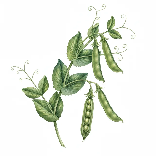 Petit Pois Nain A Ecosser Exzellenz, illustration botanique