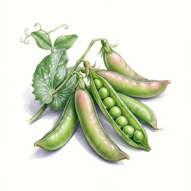Petit Pois Nain Douce Provence, illustration botanique