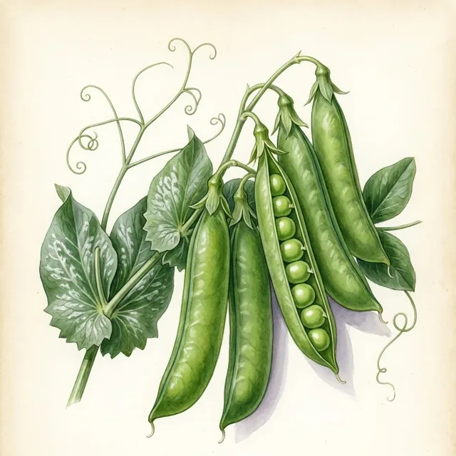 Petit Pois Nain Merveille De Kelvedon, illustration botanique
