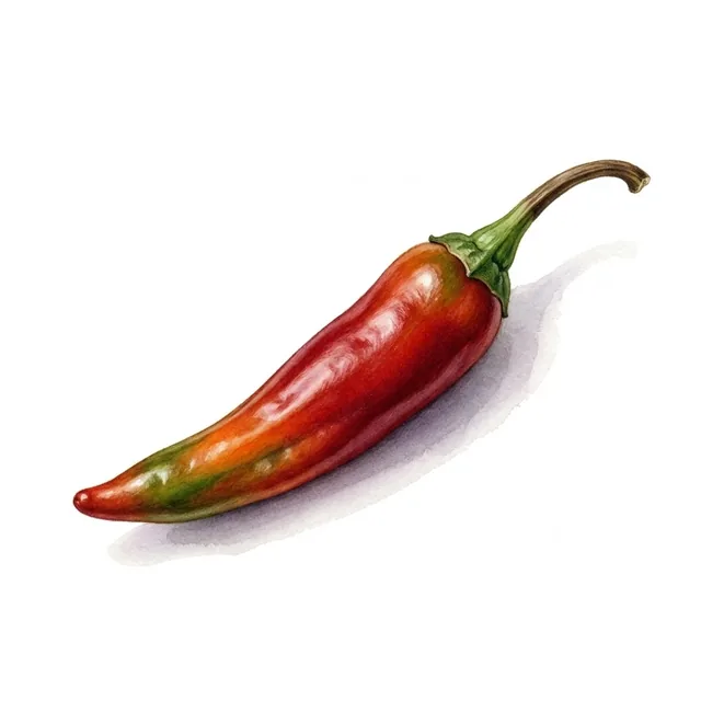 Piment Doux Aji Delight, illustration botanique