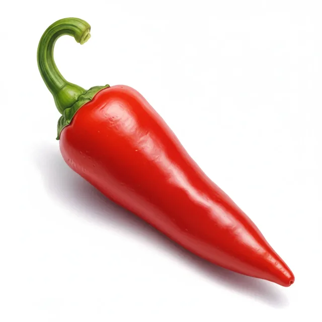 Piment Penis Rouge ou Peter Pepper Rouge, illustration botanique