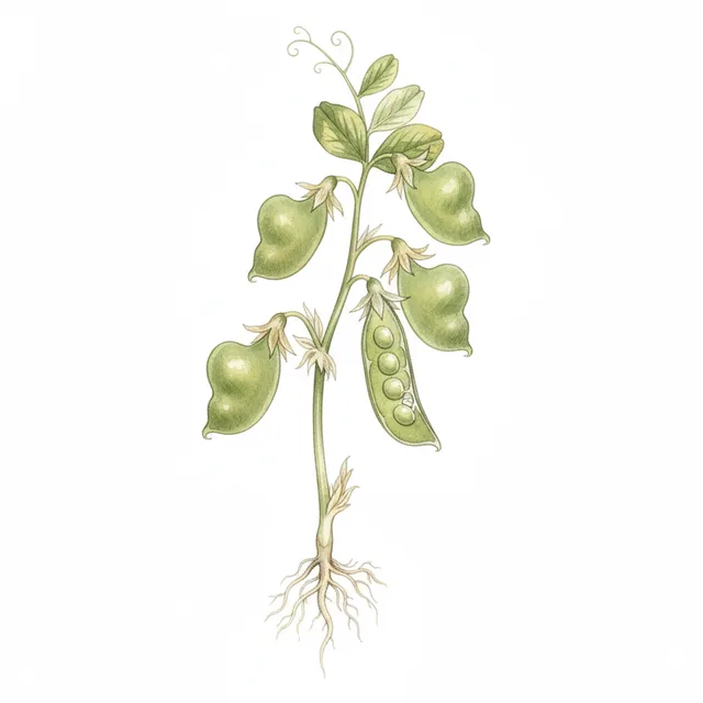 Pois De Coeur, illustration botanique