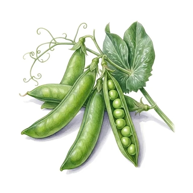 Pois Mangetout Nain Norli, illustration botanique