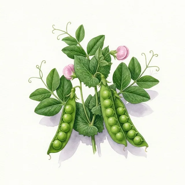 Pois nain mangetout Norli, illustration botanique