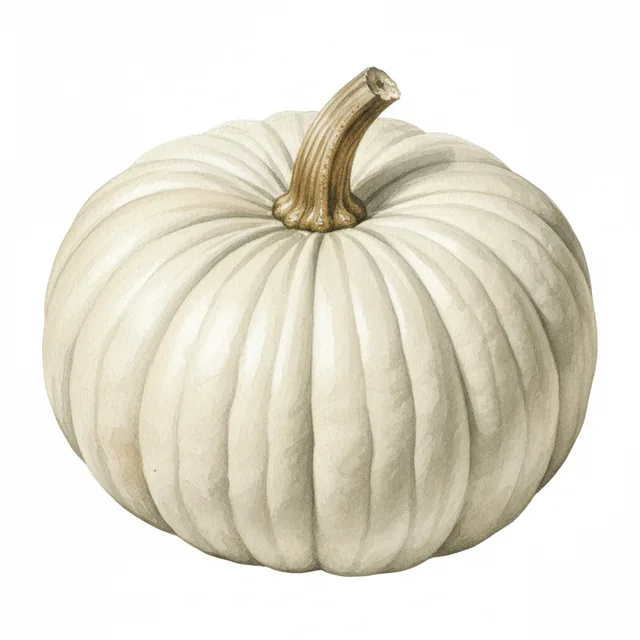 Potiron Blanc Lumina, illustration botanique