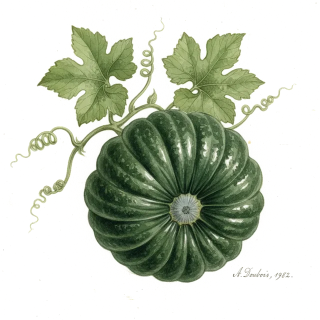 Potiron Buttercup, illustration botanique