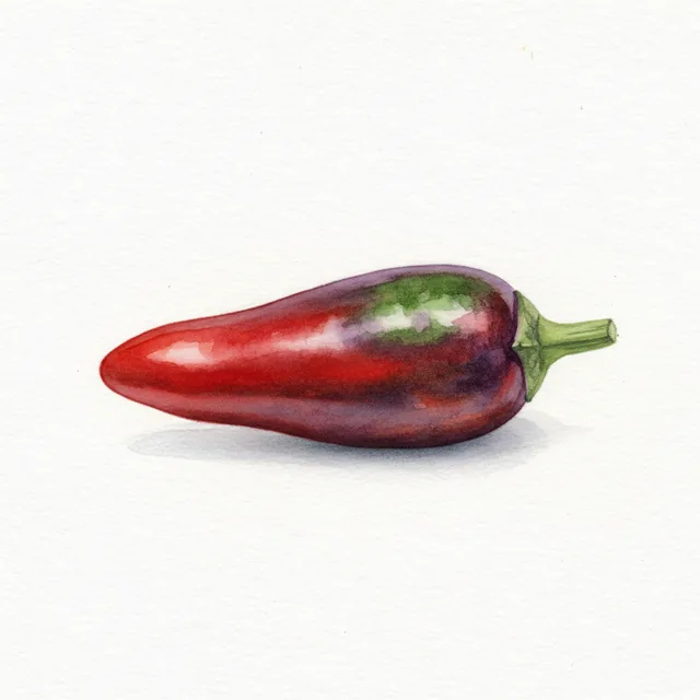 Purple Jalapeno, illustration botanique