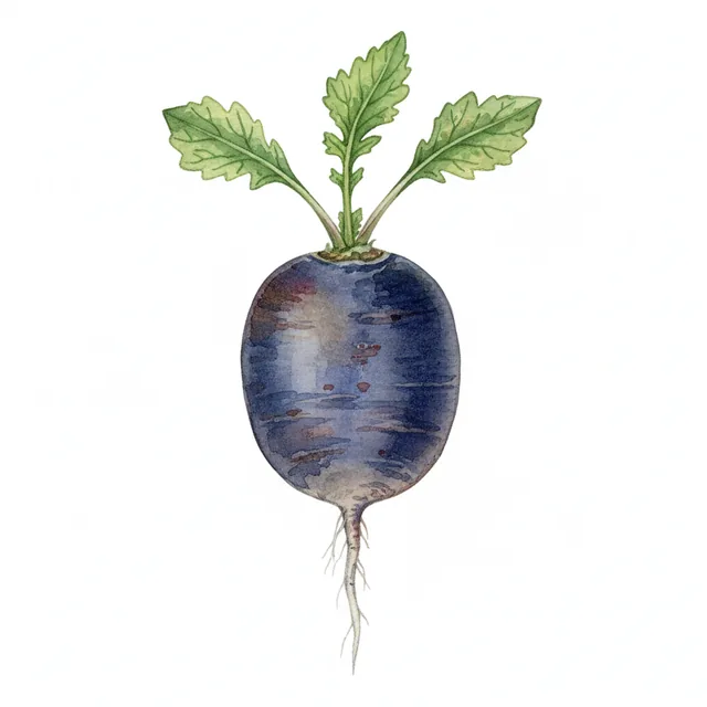 Radis D Hiver Et D Automne Bleu, illustration botanique