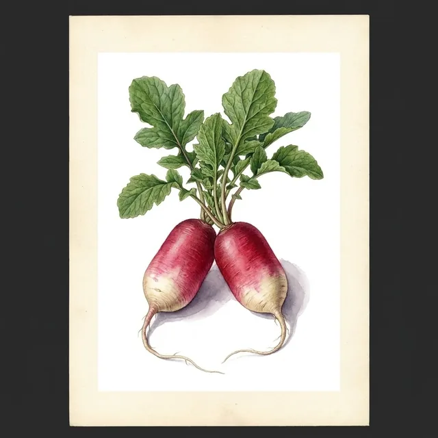 Radis Flamboyant 3, illustration botanique