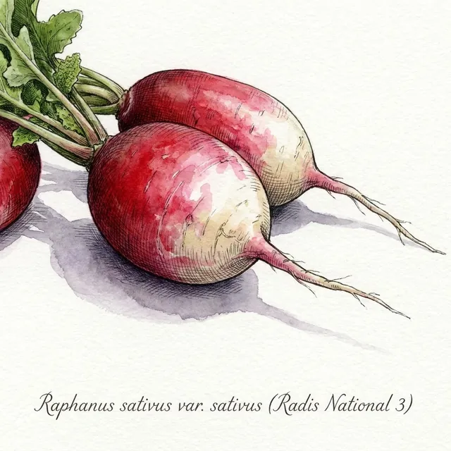 Radis National 3, illustration botanique