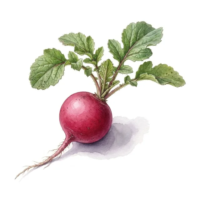 Radis Rose Bio, illustration botanique