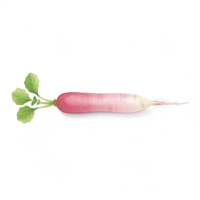 Radis Rosé de Pâques 3, illustration botanique