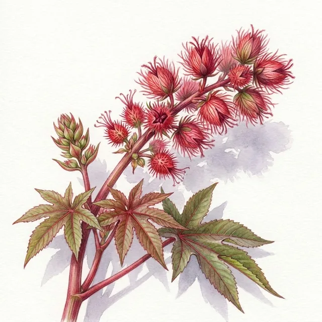 Ricin, illustration botanique