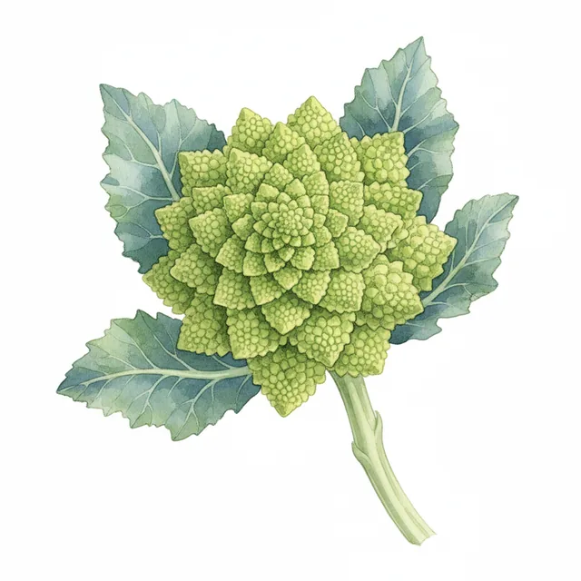 Romanesco, illustration botanique