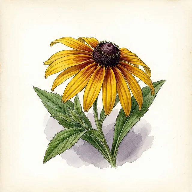 Rudbeckia Gloriosa Daisy Varie nt, illustration botanique