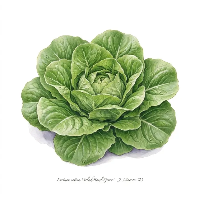 Salad Bowl Green, illustration botanique