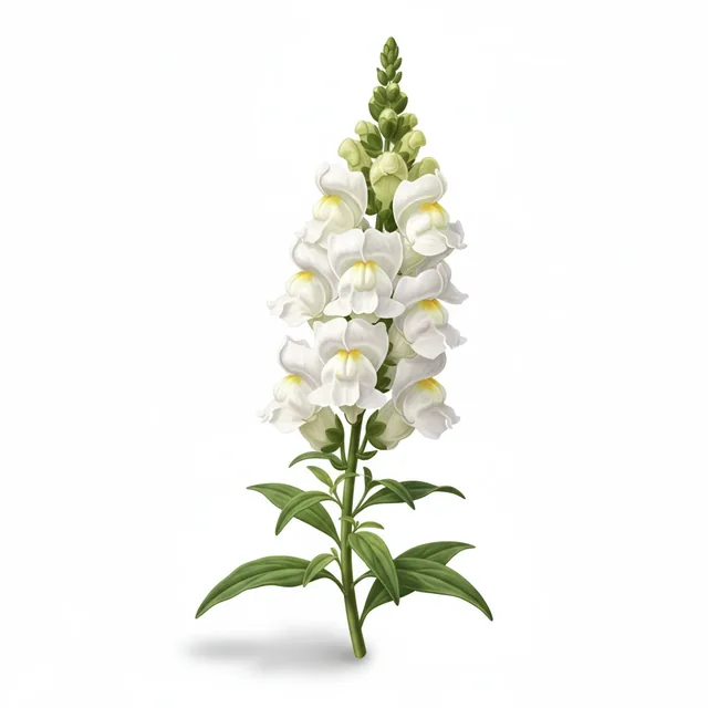 Snapdragon Snowflakes, illustration botanique