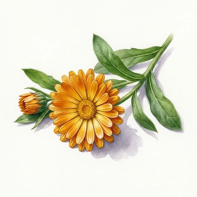 Souci Des Champs, illustration botanique