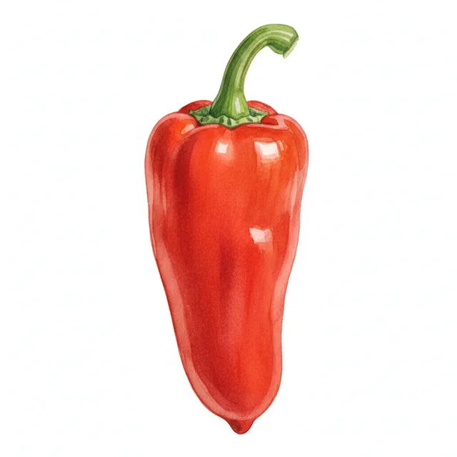 Spanish Piquillo, illustration botanique
