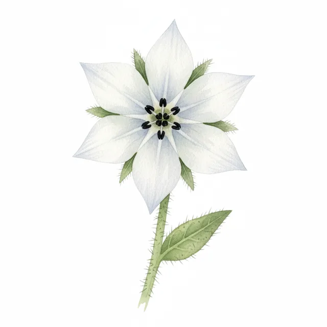 Starflower White, illustration botanique