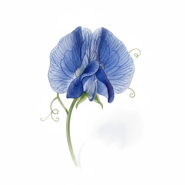 Sweet Pea Lord Nelson, illustration botanique