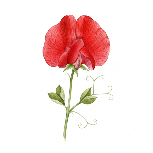 Sweet Pea Queen Alexandria, illustration botanique