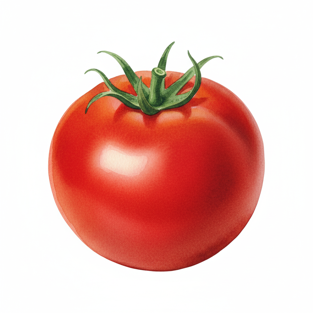 Aquarelle botanique Tomate A Coulis En Melange