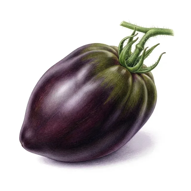 Tomate Ananas Noir, illustration botanique