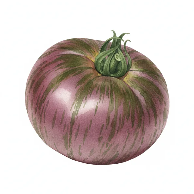Tomate Berkeley Tye Dye Pink, illustration botanique