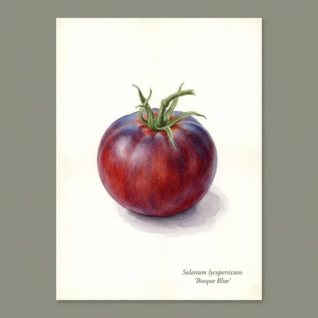 Tomate Bosque Blue, illustration botanique