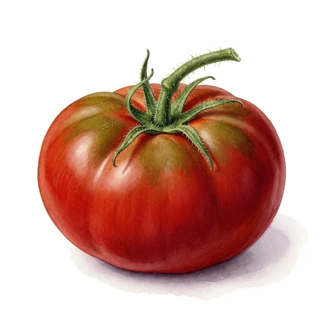 Tomate Chemin rouge, illustration botanique