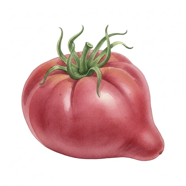 Tomate Coeur De Boeuf En Melange, illustration botanique