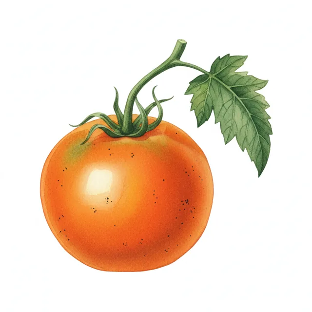Tomate Golden Jubilee, illustration botanique