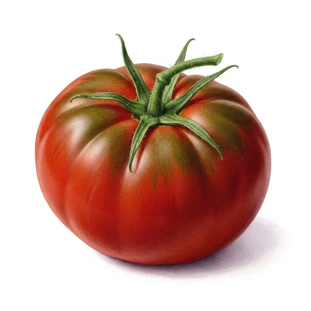 Tomate Grosse de Dordogne, illustration botanique