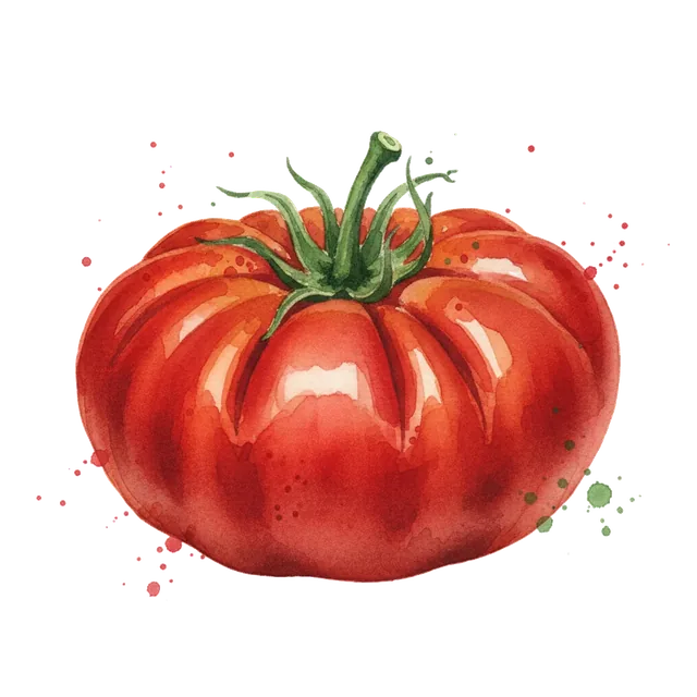 Tomate Marmande, illustration botanique
