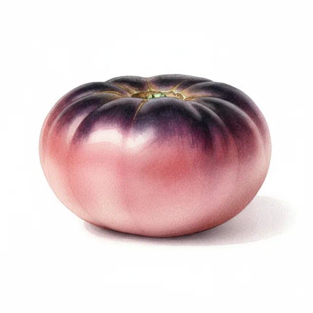 Tomate Mikado Violetor, illustration botanique