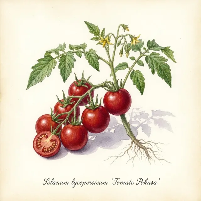 Tomate Pokusa, illustration botanique