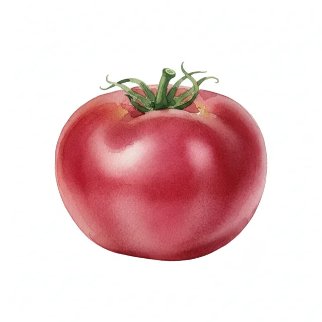 Tomate Rose De Berne, illustration botanique