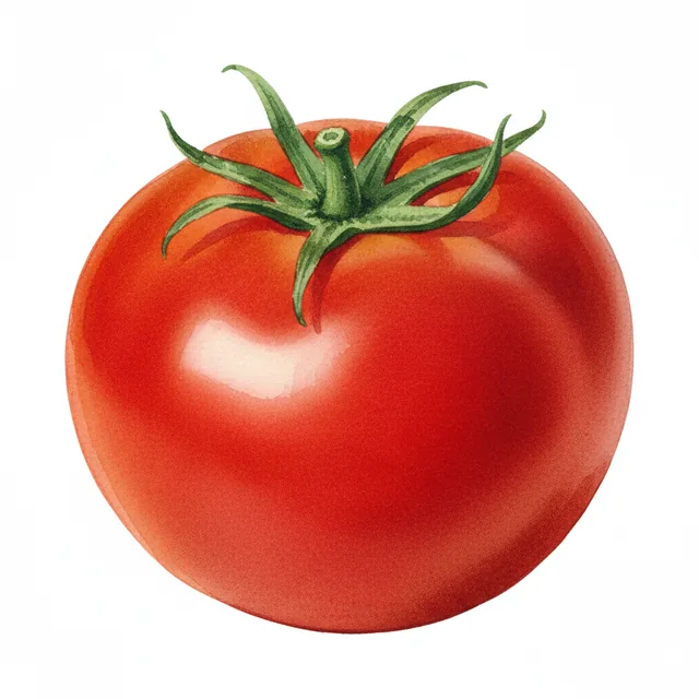 Tomate Rouge Precoce De Kemper, illustration botanique