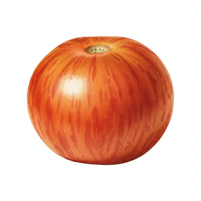 Tomate Striped German, illustration botanique